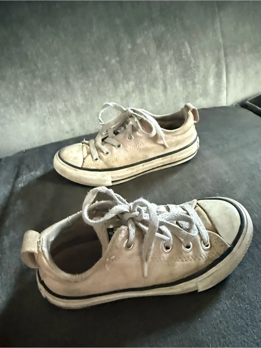 Converse Kids Beige Low-Top Canvas Sneakers